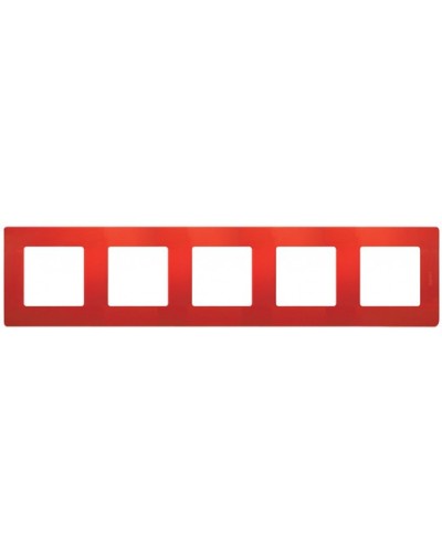 Рамка 5 постов Etika красный Legrand 672535 в Рязани Аксессуары для кабель-канала Pintop.ru