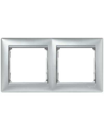 Рамка 2 поста горизонтальный монтаж алюминий Valena Legrand 770152 в Рязани Аксессуары для кабель-канала Pintop.ru
